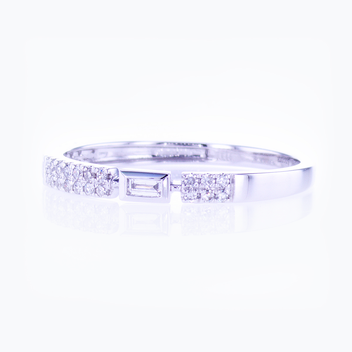 Double Diamond Row Wedding Band